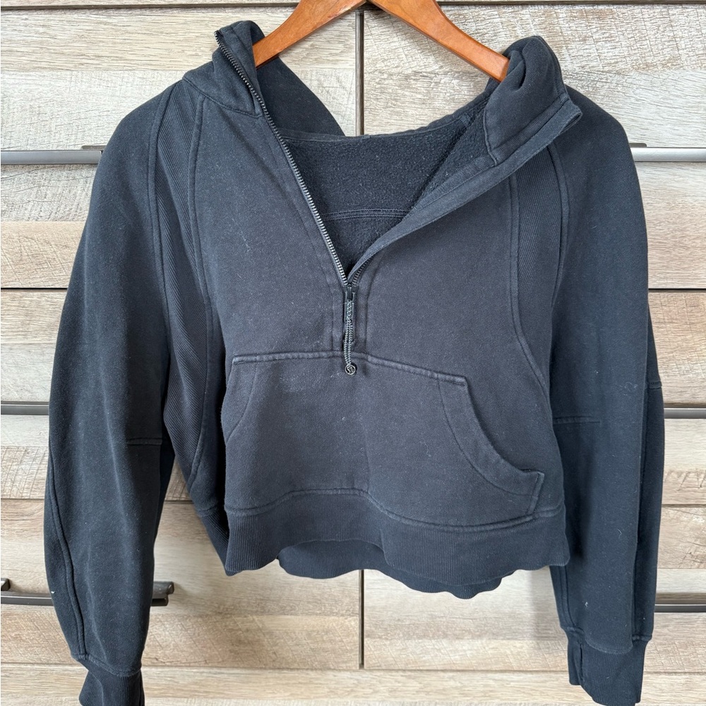 Lululemon Black Women's Cropped Hoodie Half Zip